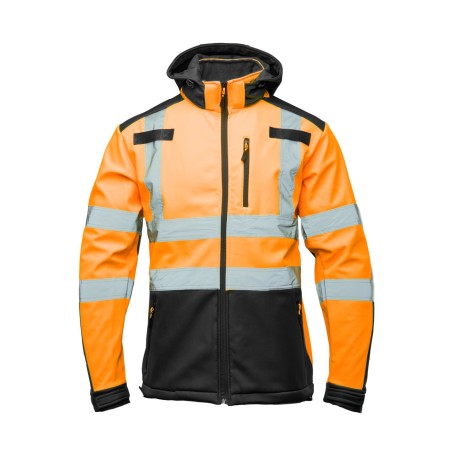 SOFTSHELL WSTAWKA GRANAT BF005 Z PASAMI ODBLASK. POMARAŃCZ KAT 2 klasa2 - BRIXTON FLASH