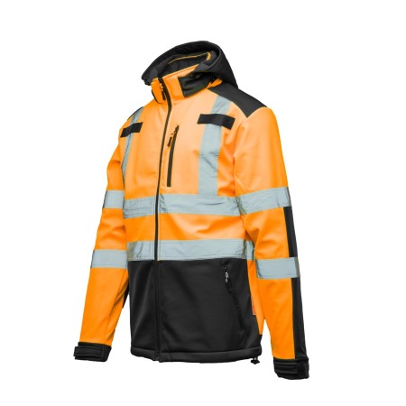 SOFTSHELL WSTAWKA GRANAT BF005 Z PASAMI ODBLASK. POMARAŃCZ KAT 2 klasa2 - BRIXTON FLASH