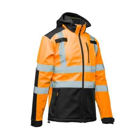 SOFTSHELL WSTAWKA GRANAT BF005 Z PASAMI ODBLASK. POMARAŃCZ KAT 2 klasa2 - BRIXTON FLASH