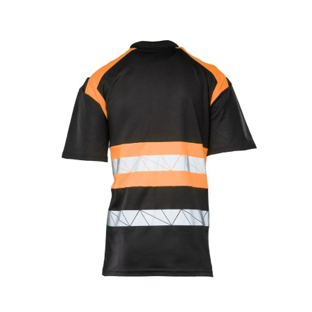 ECO RIVAL KOSZULKA POLO CZARNY/POMARAŃCZ - SEVEN KINGS