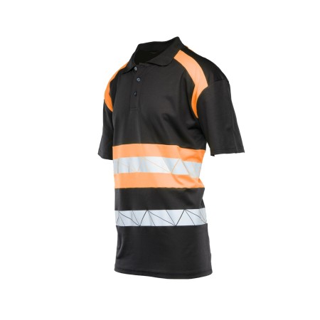 ECO RIVAL KOSZULKA POLO CZARNY/POMARAŃCZ - SEVEN KINGS