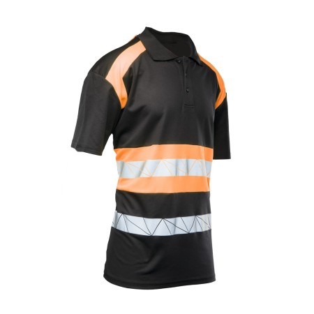 ECO RIVAL KOSZULKA POLO CZARNY/POMARAŃCZ - SEVEN KINGS