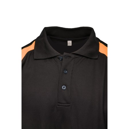 ECO RIVAL KOSZULKA POLO CZARNY/POMARAŃCZ - SEVEN KINGS