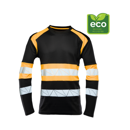 ECO RIVAL KOSZULKA LONGSLEEVE CZARNY/POMARAŃCZ - SEVEN KINGS