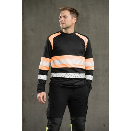 ECO RIVAL KOSZULKA LONGSLEEVE CZARNY/POMARAŃCZ - SEVEN KINGS