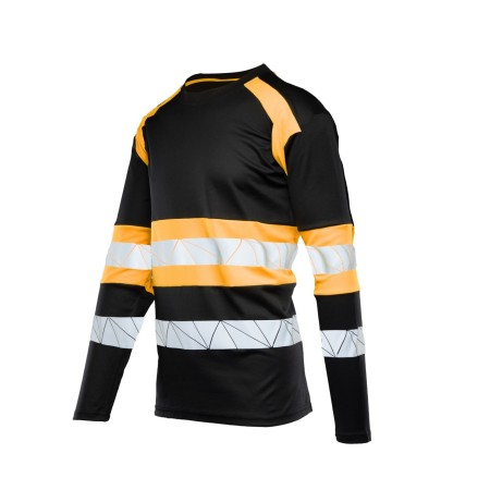 ECO RIVAL KOSZULKA LONGSLEEVE CZARNY/POMARAŃCZ - SEVEN KINGS