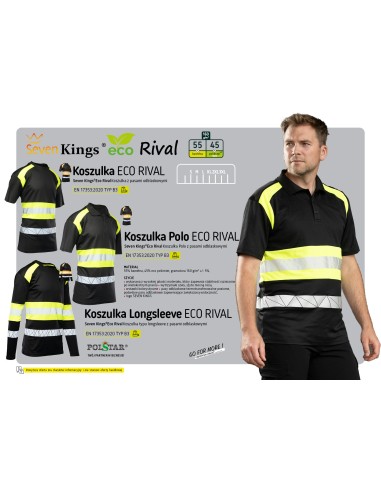 ECO RIVAL KOSZULKA CZARNY/POMARAŃCZ - SEVEN KINGS
