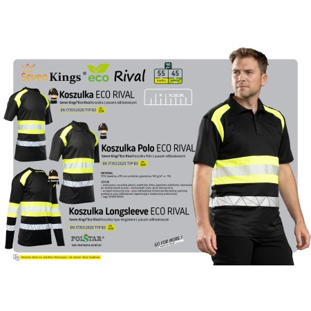 ECO RIVAL KOSZULKA CZARNY/POMARAŃCZ - SEVEN KINGS