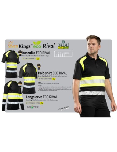 ECO RIVAL KOSZULKA CZARNY/POMARAŃCZ - SEVEN KINGS