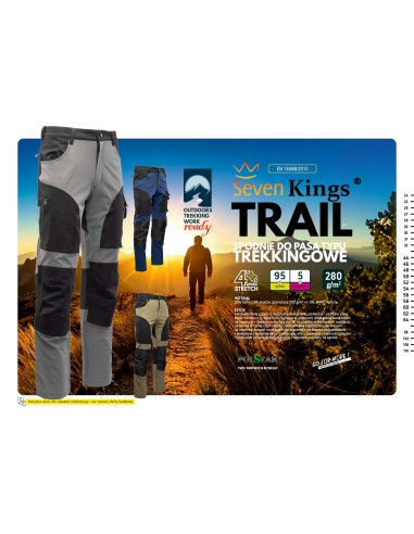 TRAIL SPODNIE DO PASA KHAKI/CZARNY - SEVEN KINGS