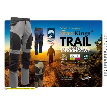 TRAIL SPODNIE DO PASA KHAKI/CZARNY - SEVEN KINGS
