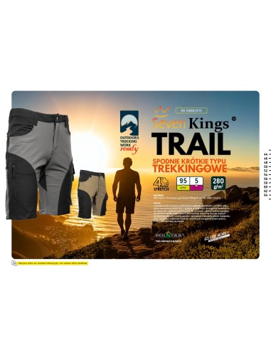 TRAIL SPODNIE KRÓTKIE STAL/CZARNY - SEVEN KINGS