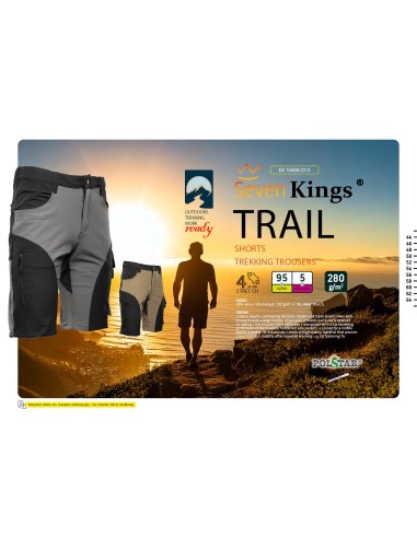 TRAIL SPODNIE KRÓTKIE STAL/CZARNY - SEVEN KINGS