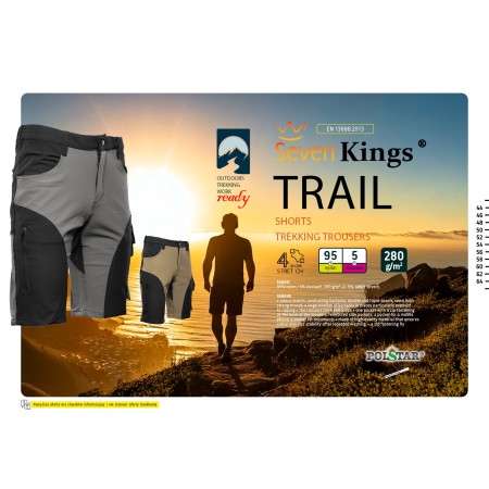 TRAIL SPODNIE KRÓTKIE STAL/CZARNY - SEVEN KINGS