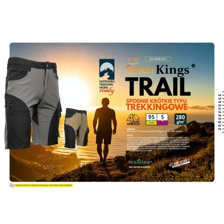 TRAIL SPODNIE KRÓTKIE KHAKI/CZARNY - SEVEN KINGS