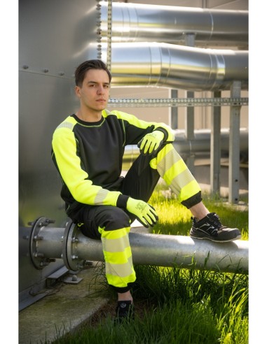 FLASH JOGGER SPODNIE SKF03Y CZARNY/ŻÓŁTY KAT II...