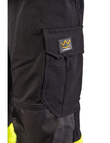 FLASH JOGGER SPODNIE SKF03Y CZARNY/ŻÓŁTY KAT II...