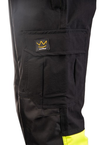 FLASH JOGGER SPODNIE SKF03Y CZARNY/ŻÓŁTY KAT II...