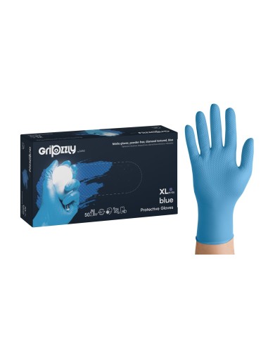 RĘKAWICE GRIPZZLY NITRYL NIEBIESKI