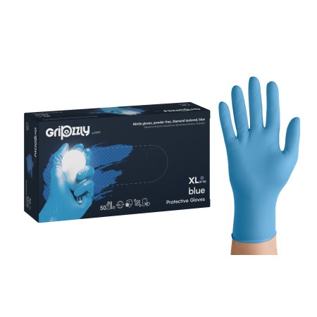 RĘKAWICE GRIPZZLY NITRYL NIEBIESKI
