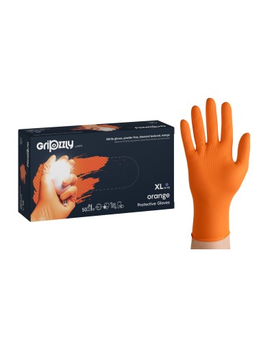 RĘKAWICE GRIPZZLY NITRYL POMARAŃCZ