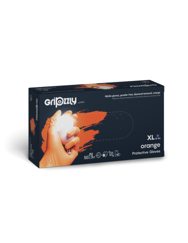 RĘKAWICE GRIPZZLY NITRYL POMARAŃCZ