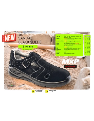 SANDAŁ MXP S1P SR FO ZAMSZ CZARNY - MAX-POPULAR.