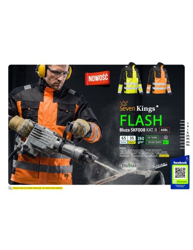 SEVEN KINGS BLUZA FLASH OSTRZEGAWCZA POMARAŃCZ...