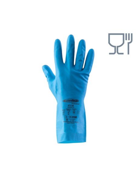 RĘKAWICE SUMMITECH GUMOWE FLOKOWANE EF-F-06 Niebieskie - SUMMITECH