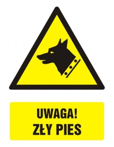 UWAGA ZŁY PIES 10,5x14,8cm