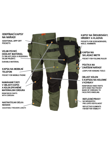 EREBOS Trousers green/black