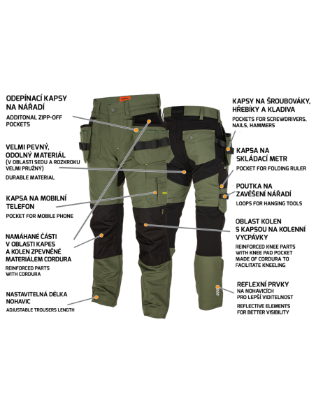 EREBOS Trousers green/black