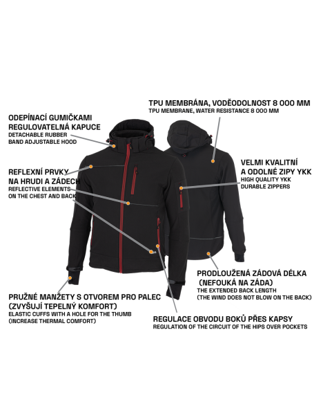 RUFUS Jacket black/red